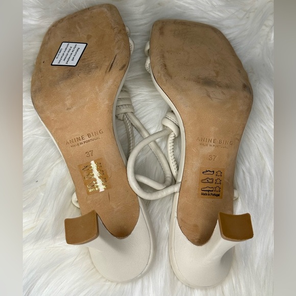 Anine Bing Vanina Spool Strappy Bridal Slip On Heels Size 37 - Picture 8 of 9